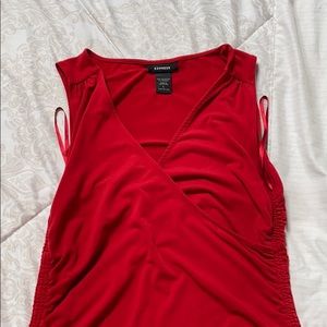 Red v neck tank from express